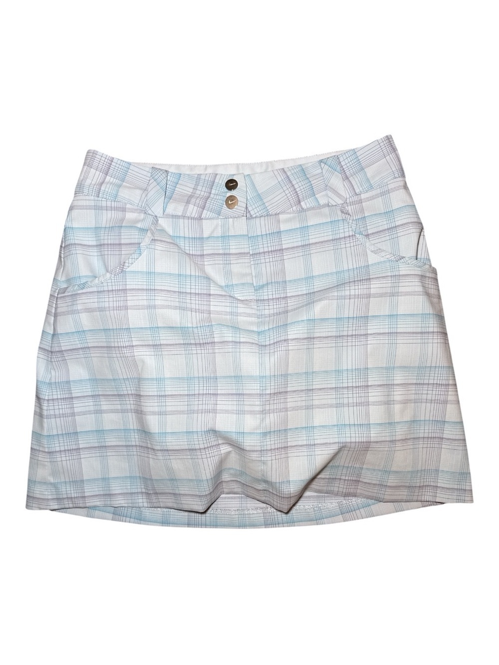 Nike Golf Club Women's Dri-FIT Plaid Blue Purple Skort Size 2 - Picture 1 of 10